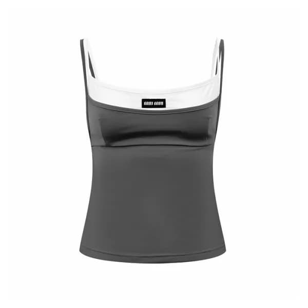 미우미우 여성 라운드 나시 - Miumiu Womens Round Sleeveless To… - 1