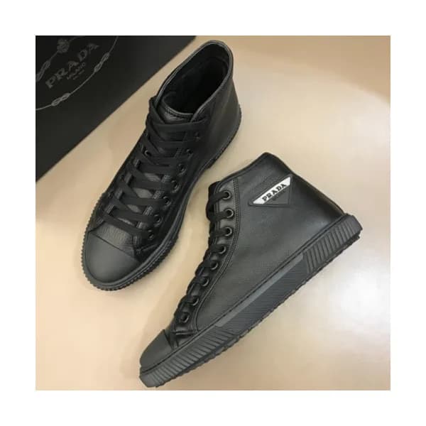 PRADA 2018 MENS LEATHER ACE ANKLE SKEAKERS - 프라다 남… - 1