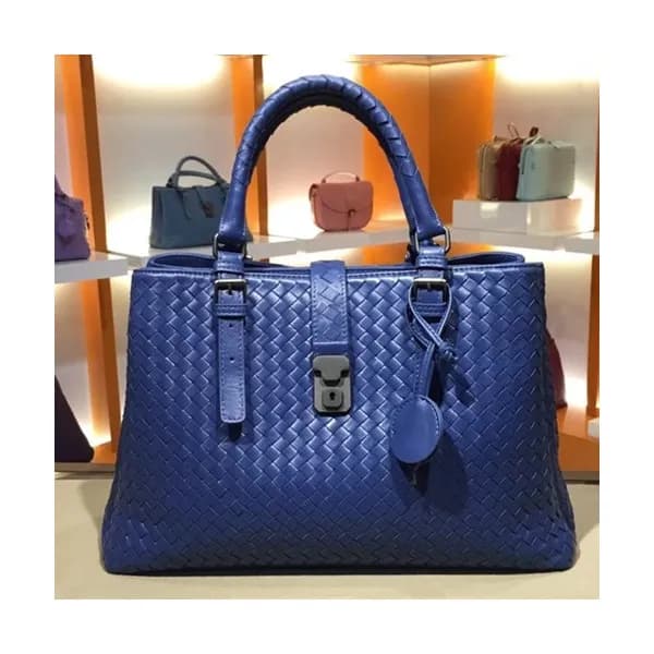 Bottega Veneta Leather Blue Roma Large Tote Should… - 1