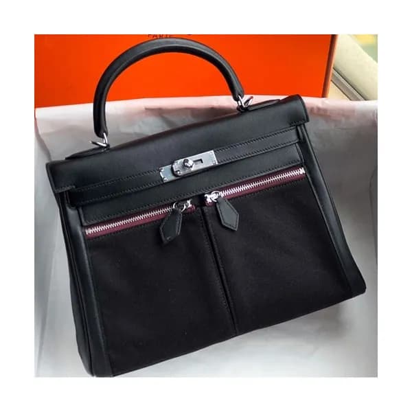 Hermes Lakis Kelly Swift Leather Tote Shoulder Bag… - 1