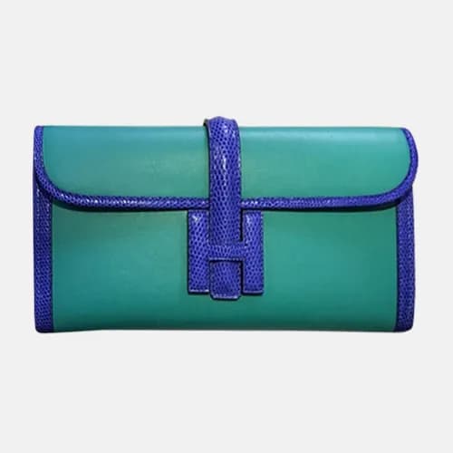 Hermes Jige Swift & Lizard Leather Clutch Bag ,29c… - 1