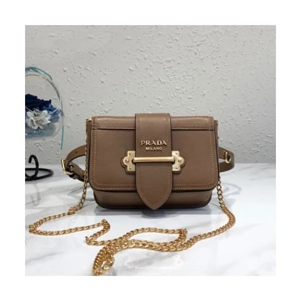 Prada 2019 Cahier Leather Hip Sack / Clutch Bag / … - 1