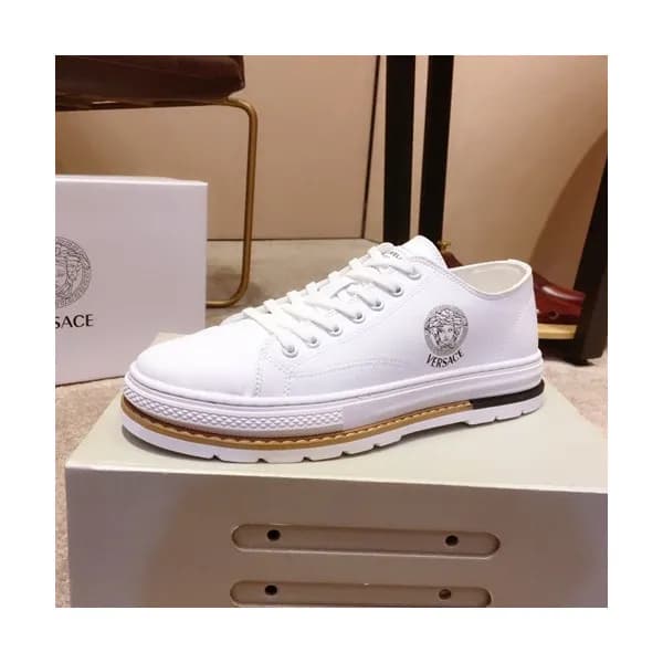 Versace 2019 Mens Leather Sneakers - 베르사체 2019 남성용… - 1