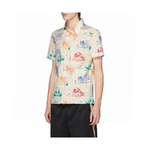 [구찌]Gucci 2020 Mens Flower Linen Short Sleeved Tsh… - 1