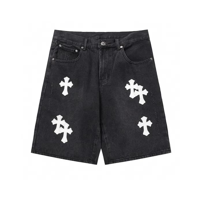 크롬하츠 남성 데님 쇼츠 - Chrom Hearts Mens Denim Shorts - c… - 1