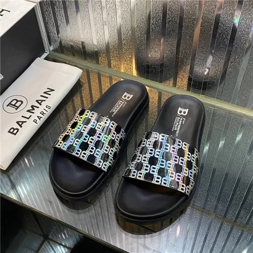 Balmain 2021 Men's Leather Slipper,BALMS0040 -… - 1