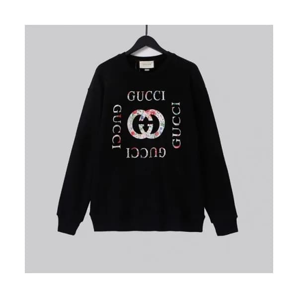 Gucci Mm/Wm Logo Crew-neck Cotton Tshirts Black … - 1