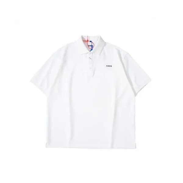 ADER Mens Minimal Cotton Short-sleeved Tshirts Wh… - 1