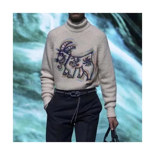 Dior Mm/Wm Retro Logo Crew-neck Sweaters Ivory - … - 1