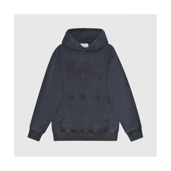 Prada Mens Casual Cotton Hoodie Black - 프라다 2021 … - 1