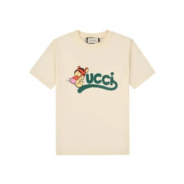 Gucci Unisex Logo Short Sleeved Tshirts Ivory - 구… - 1