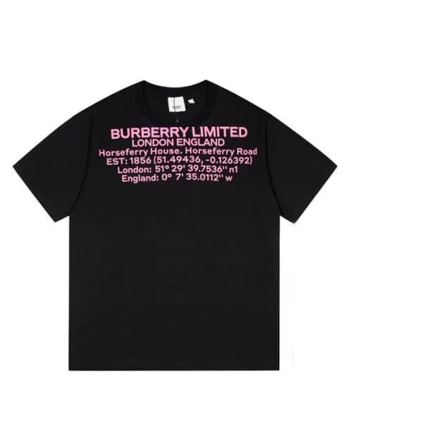 버버리 남성 크루넥 블랙 반팔티 - Mens Black Tshirts - Bur04241x - 1
