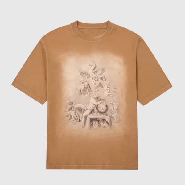 디올 남성 크루넥 카멜 반팔티 - Mens Camel Tshirts - dio01744x - 1