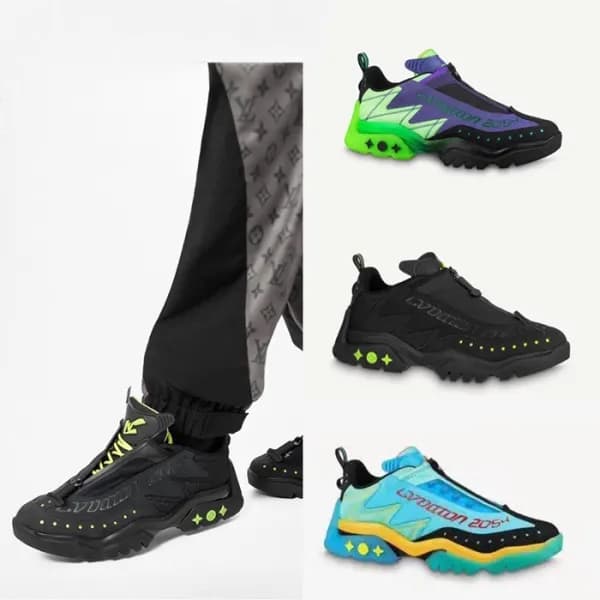 루이비통 남성 클래식 블랙 스니커즈 - Mens Black Sneakers - lou04… - 1