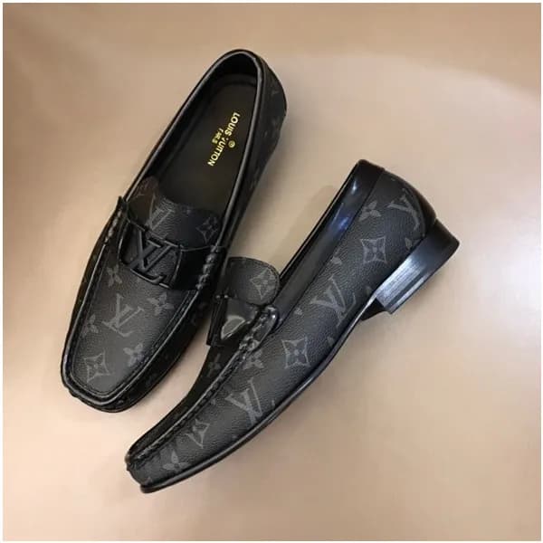 루이비통 남성 클래식 블랙 로퍼 - Mens Black Loafer - lou04313x - 1