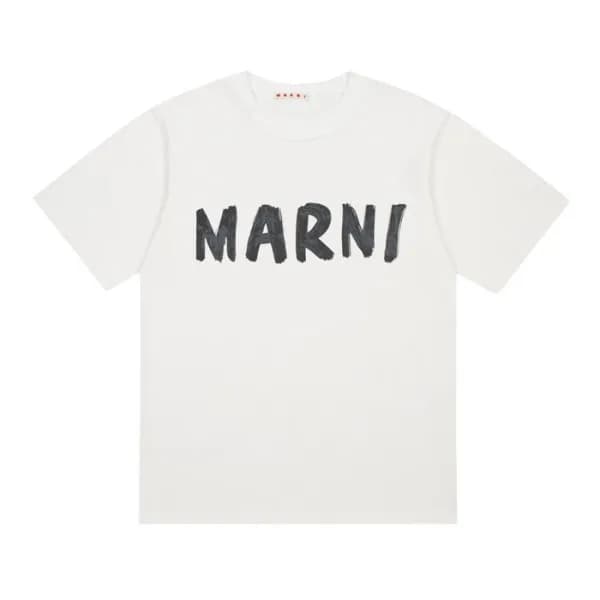 마르니 남성 클래식 아이보리 반팔티 - Marni Mens Ivory Tshirts - M… - 1