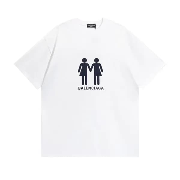 발렌시아가 남성 크루넥 화이트 반팔티 - Mens White Tshirts - bal015… - 1