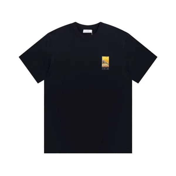 디올 남성 블랙 반팔티 - Dior Mens Black Tshirts - dio1921x - 1