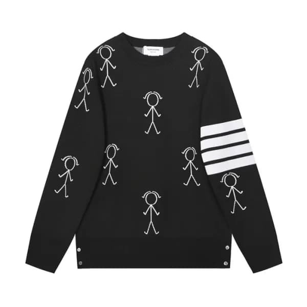 톰브라운 남성 캐쥬얼 블랙 니트 - Mens Black Knit - thom0594x - 1