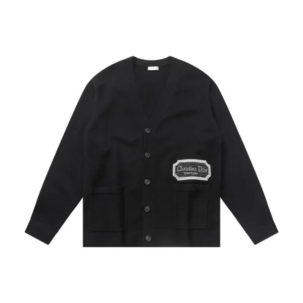 디올 남성 블랙 브이넥 가디건 - Dior Mens Black Cardigan - di09… - 1