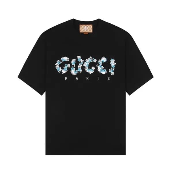 구찌 남/녀 블랙 크루넥 반팔티 - Gucci Unisex Black Short sleev… - 1