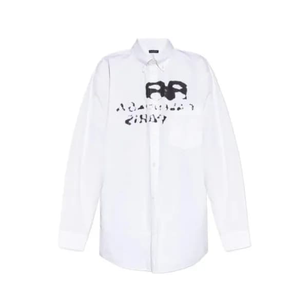 발렌시아가 트렌디 남성 화이트 셔츠 - Balenciaga Mens White Tshirt… - 1