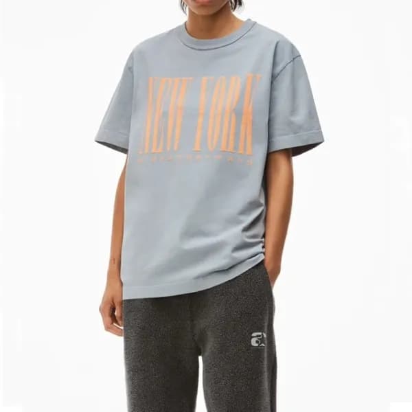 알렉산더왕 남성 이니셜 소라 반팔티 - Alexander wang Mens Blue Sho… - 1