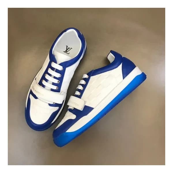 루이비통 남성 블루 스니커즈 - Louis vuitton Mens Blue Sneakers… - 1