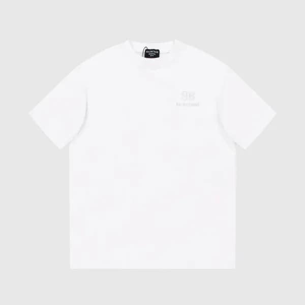 발렌시아가 남성 화이트 크루넥 반팔티 - Balenciaga Mens White Short… - 1