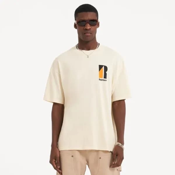 리프리젠트 남성 아이보리 크루넥 반팔티 - Represent Mens Ivory Tshir… - 1