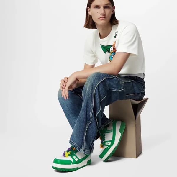 루이비통 남/녀 그린 스니커즈 - Louis vuitton Unisex Green Snea… - 1