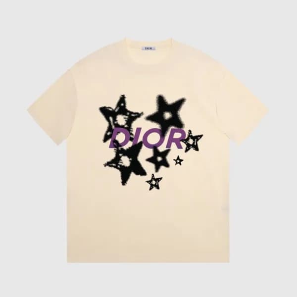 디올 남성 아이보리 크루넥 반팔티 - Dior Mens Ivory Short sleeved… - 1