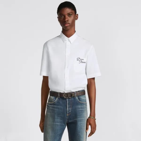 디올 남성 화이트 반팔 셔츠 - Dior Mens White Half sleeved Tsh… - 1