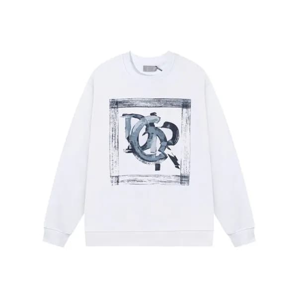 디올 남성 클래식 화이트 긴팔티 - Dior Mens White Tshirts - di60… - 1