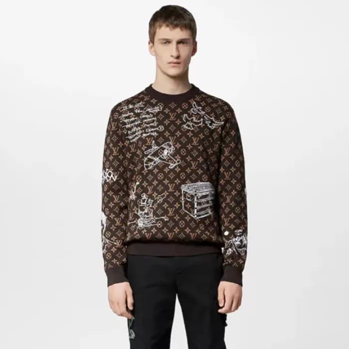 루이비통 남성 브라운 맨투맨 - Louis vuitton Mens Brown Tshirts… - 1