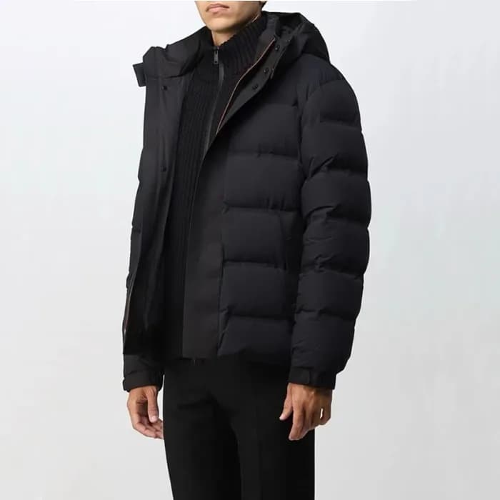 에르메네질도 제냐 남성 구스다운 블랙 패딩 - Ermenegildo Zegna Mens B… - 1