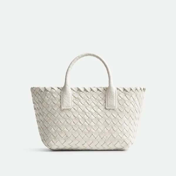 보테가 베네타 여성 화이트 미니 카바트 백- Bottega Veneta Womens Min… - 1