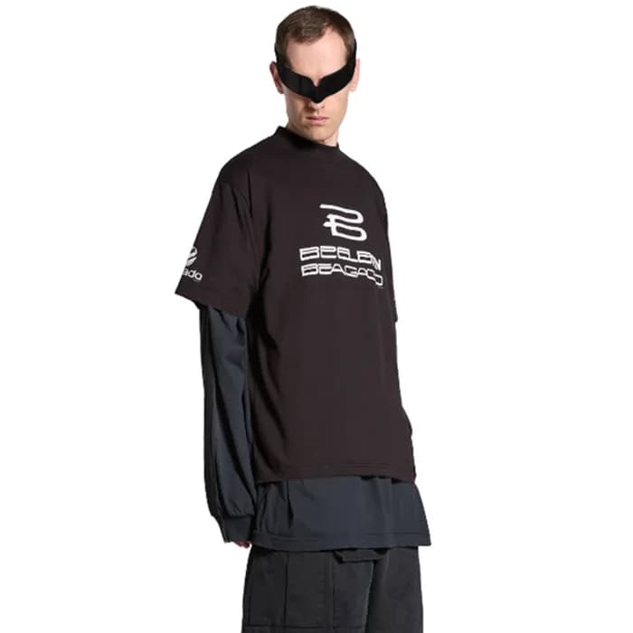 발렌시아가 남성 블랙 반팔 티셔츠 - Balenciaga Mens Black Tshirts… - 1