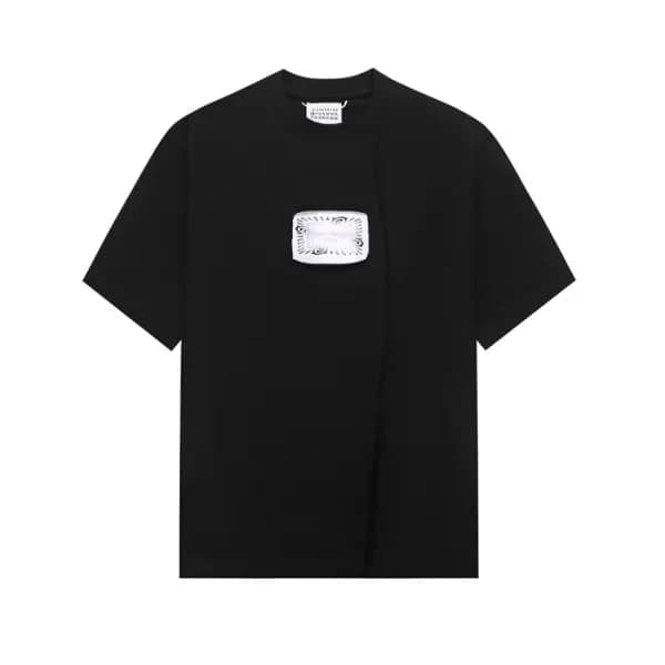 메종 마르지엘라 남/녀 블랙 반팔 티셔츠 - Maison Margiela Unisex Bl… - 1