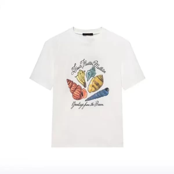 루이비통 남성 화이트 반팔 티셔츠 - Louis vuitton Mens White Tshi… - 1