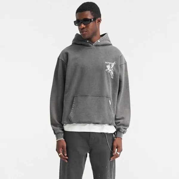 리프리젠트 남성 그레이 후드티 - Represent Mens Gray Hoodie - re… - 1