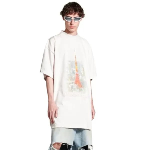 발렌시아가 남성 라운드 반팔 티셔츠 - Balenciaga Mens Round Tshirt… - 1