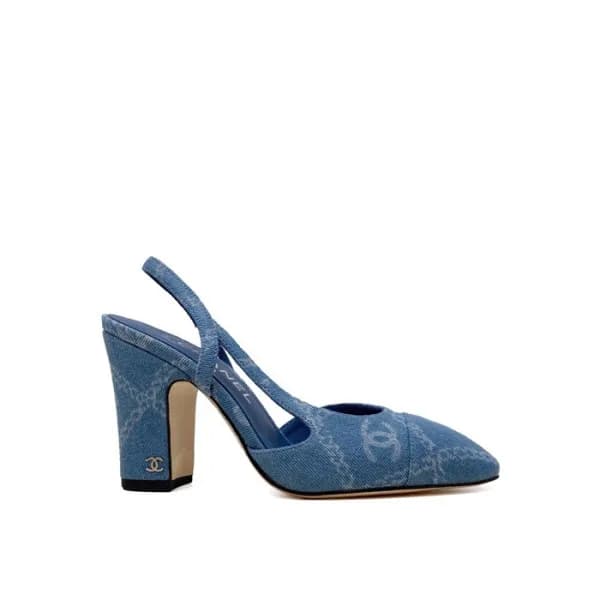 샤넬 여성 하이힐 슬링백 - Chanel Womens Blue Slingback - chs… - 1