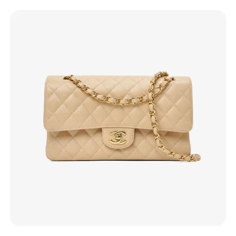 샤넬 클래식 캐비어 그레인 카프스킨 미디움 베이지 - Chanel Classic Cavia… - 1