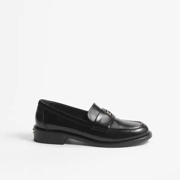 샤넬 여성 블랙 로퍼 - Chanel Womens Black Loafer - chs1592… - 1