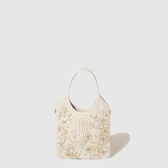미우미우 여성 아이비 자수 개버딘 백 - Miumiu Womens Ivy Embroider… - 1