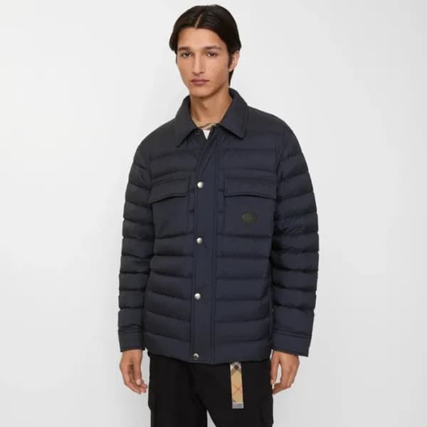 버버리 남성 나일론 패딩 오버셔츠 - Burberry Mens Nylon Padded Ov… - 1