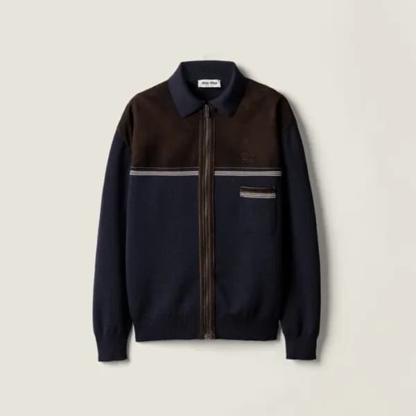 미우미우 남/녀 집업 자켓 - Miumiu Unisex Zip-up Jacket - mic… - 1