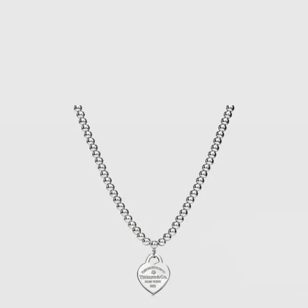 티파니 여성 하트 태그 비드 네크리스 - Tiffany Womens Heart Tag Be… - 1