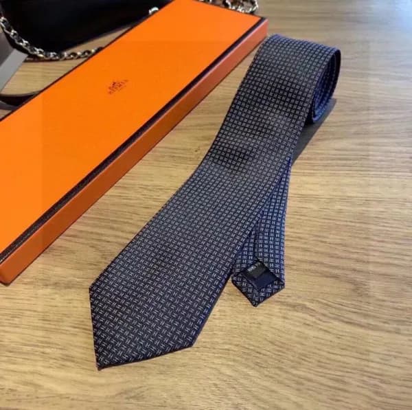 HERMES MENS NECKTIE BLACK - 에르메스 남성용 넥타이 블랙 … - 1